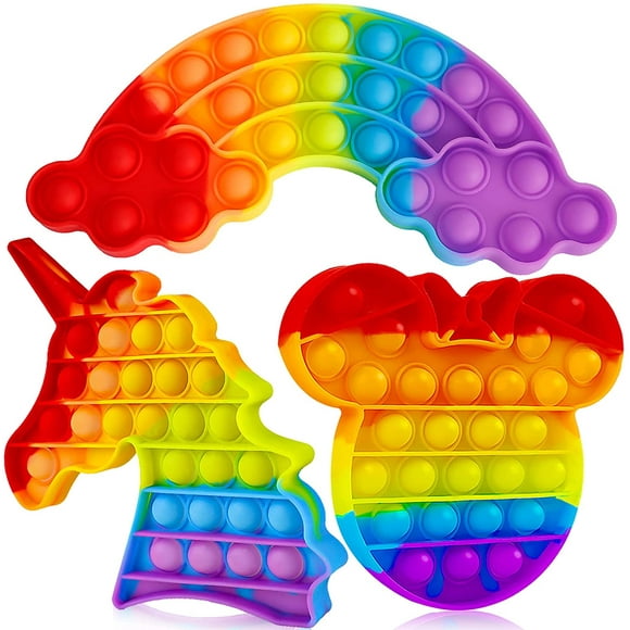 3 Pack Pops Poop Fidget Toy It, Its Popit Popper Sensory Relief Stress Cheap Popitsfidgets Bubble Figetget Poppop Kids Girl Gift, Push It’s Popitz Poppits Popet Rainbow Cloud Unicorn Mouse Animal