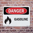 thumbnail image 5 of Gasoline OSHA Danger Rigid Plastic Sign 18 Inch x 12 Inch - 10 Pack, 5 of 8