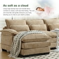 thumbnail image 2 of Villeston Modern U-Shape Sectional Sofa , 4 Seat Lounge Sleeper with Double Chaise for Living Room,Khaki, 2 of 7