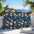 thumbnail image 3 of Throw Pillow Covers 20x20 Inch Set of 2, Sports Theme Waterproof Outdoor Pillow Covers, Cartoon Soccer Baseball Basketball Star Blue Decorative Cushion Pillowcases for Couch, Sofa, Bed, Garden, Patio, 3 of 9