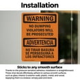 thumbnail image 3 of (2 Pack) No Dumping Violators Prosecuted Bilingual OSHA Warning Sign, 3 of 7