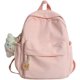 thumbnail image 1 of LHSHID Women Kawaii Pure Colour Small Backpack Purse Girl Cute Bear Pendant Pink Backpack Primary School Student School Bag (Pink), 1 of 6