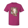 thumbnail image 2 of Wild Bobby Western Ma Steer Pink And Grey Distressed Pop Culture Men Tee, Fuschia, Small, 2 of 6