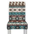 thumbnail image 6 of COEQINE Parsons Chair Covers Set of 6 Stretch Universal Fit Washable Seat Protector Pet Friendly Dining Room Chair Slipcovers for Dining Room Home Hotel, Southwest American Tribal Brown Teal, 6 of 7