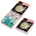 thumbnail image 4 of Nalacover for Samsung Galaxy Z Flip5 Slim Case, Fish Scale Marble Pattern Soft TPU Shockproof Lens Protection Cover for Women Girls, Compatible with MagSafe Wireless Charging Case,Colorful Scales, 4 of 12