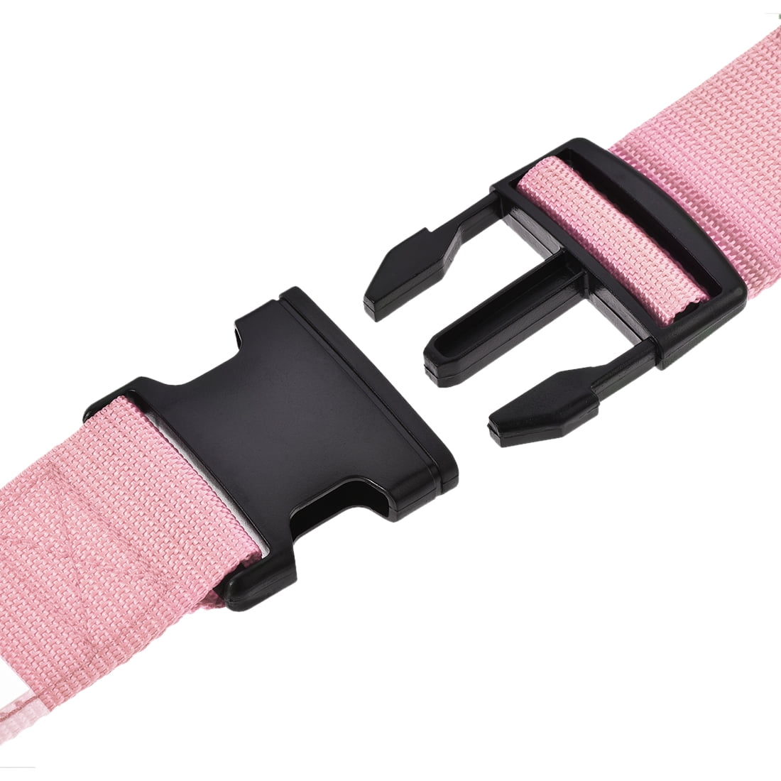 Unique Bargains Luggage Straps Suitcase Belts with Buckle Label PP Travel Bag Packing Pink