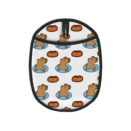 

Swim Capybaras Pot Holders for Kitchen - Heat Resistant Oven Mitts Hot Pads with Pocket Non Slip Silicone Pot Holders Cuteness Hanging Loop Potholders for Kitchen Baking