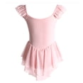 thumbnail image 5 of hengsof Girls Solid Color Dance Leotard Sweet Ruffle Sleeve Round Neck Mesh Skirt Ballet Practice Romper 3-15 Years, 5 of 7