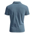 thumbnail image 7 of Afdoent Men's Polo Shirts Male Fashion Summer Corduroy Half Zip Lapel Short Sleeve Casual Bussiness, 7 of 7