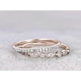 thumbnail image 4 of 0.5 Carat 2 pcs Diamond Moissanite Wedding Ring Set Stacking Art Deco Wedding Band Ring Set 925 Sterling Silver With 18k Rose Gold Plating, 4 of 5