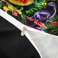 thumbnail image 4 of Metsweet Animal Dinosaur Twin Duvet Cover, Tropical Flowers Leaves Twin Bedding, Green Purple Red,Black Reversible,2pcs,1 Duvet Cover and 1 Pillowcase, 4 of 6