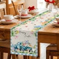 thumbnail image 5 of Easter Table Runner 70 Inches Long Farmhouse Dress Scarves, Blue Plaid Truck Eggs Bunny Spring Floral Gnomes Rustic Dining Tablerunner for Coffee Table/Kitchen Island/Party Décor, 13" x 70", 5 of 8