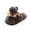#A09-Gray, variant on Unisex Warm 3D Duck Slippers, Fuzzy Fluffy Plush Animal House Slippers with Checkered Scarf, Closed‑Back Indoor Winter Slipper for Bedroom Dorm Gift