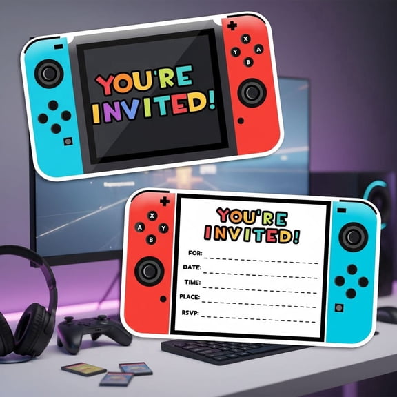 Video Game Party Invitations,Video Gamer Birthday Party Fill In Invitations,  Decorations, Favors  30 Invitations   30 Envelopes
