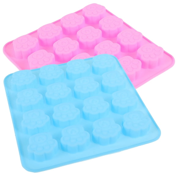 ELAYARD 2-Pack Silicone Paw Print Molds, Flexible Nonstick Candy & Baking Mold Set in Assorted Colors