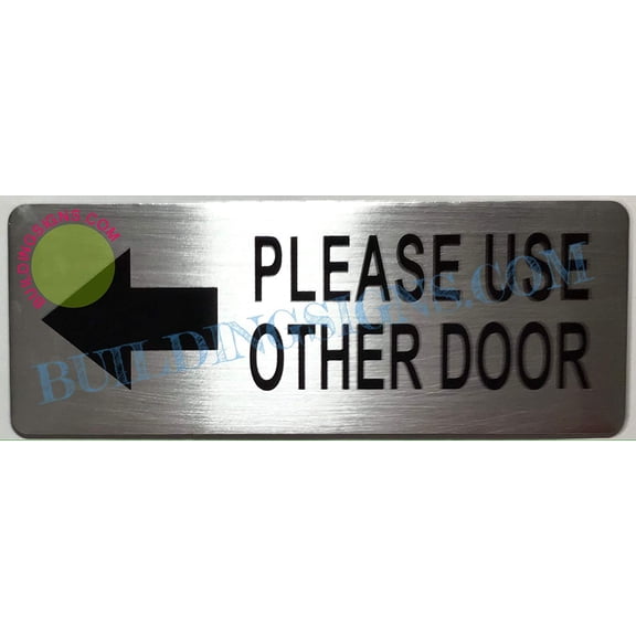 Please use Other Door Sign Left Arrow (Silver,Size 3X8 inch) (ref-2201)