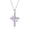 Amethyst Purple, variant on Crown Cross Necklace for Women, 18K White Gold Plated Crown Cross Pendant Necklace Zirconia Cross Necklaces Faith Cross Jewelry First Communion Gifts