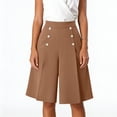 thumbnail image 5 of BUIGTTKLOP Plus Size Dress Shorts for Women High Waisted Business Casual Shorts Wide Leg Pleated Work Shorts, 5 of 6