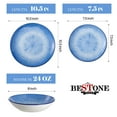 thumbnail image 4 of Bestone 12 Piece Dinnerware Set, Round Porcelain, Chip Resistant, Dinnerware Sets, Plates, Dishes, Bowls, Service for 4, Blue, 4 of 9