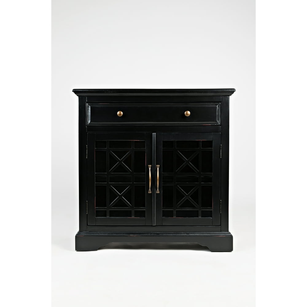 Black Spacious Wooden Storage Accent Chest