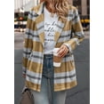 thumbnail image 3 of Abrigo PRETTYGARDEN Mezcla de Lana a Cuadros Shacket Amarillo Talle Grande, 3 of 7