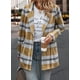 thumbnail image 3 of Abrigo PRETTYGARDEN Shacket a Cuadros con Botones Mezcla de Lana Amarillo Talla S, 3 of 7
