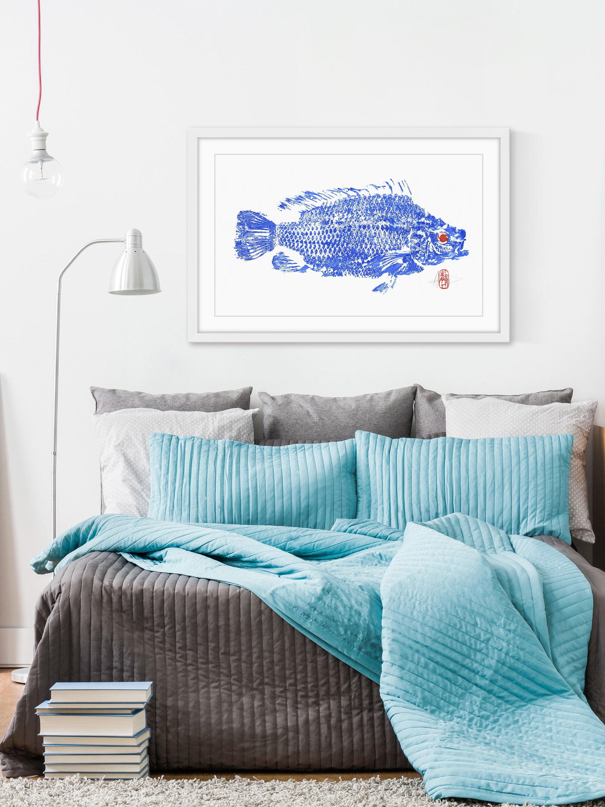 "Tilapia Blue" Framed Painting Print