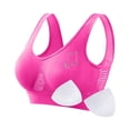 thumbnail image 2 of Oksale Mesh Sports Bras for Women Hollow Out Plus Size Yoga Workout Bra with Removable Pads Breathable Lightweight Supportive Push Up Bralettes Hot Pink L, 2 of 5