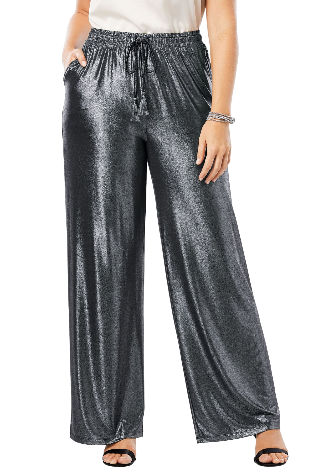 womens wide leg pants plus size