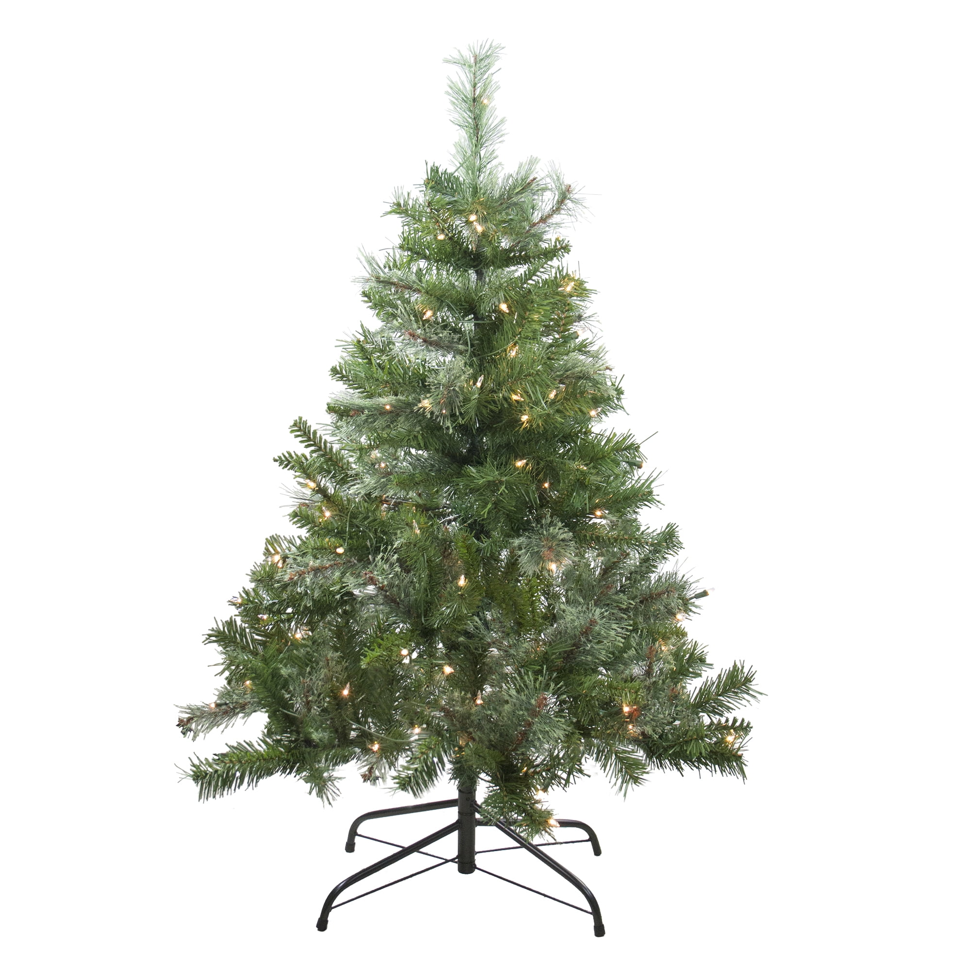 4' PreLit Mixed Cashmere Pine Medium Artificial Christmas Tree Clear