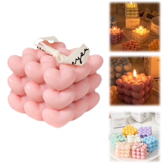 Clearance! Valentines Day Decorations 2024 New Bubble Candle Cube Soy Wax Candle Scented Candle Set (1Pcs) The Choice for Candle Gifts & Room Decor 1 Valentine's Day Candle