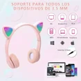 thumbnail image 3 of Diadema Audifonos Orejas De Gato Bluetooths 5.1 Led Ninos, 3 of 8