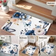 thumbnail image 5 of Area Rug 2 x 3 Ft, Vintage Blue Floral Indoor Accent Bathroom Rugs for Kitchen/Laundry Room, Farmhouse Watercolor Flower Butterflies Washable Non-Slip Runner Floor Mat for Entryway, Living Room, 5 of 8