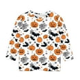 thumbnail image 3 of NAISIBABY Girls Halloween Shirts, Ghost Pumpkin Graphic Crewneck 3/4 Sleeve Kids Festival Tees Multicolor 7T, 3 of 4