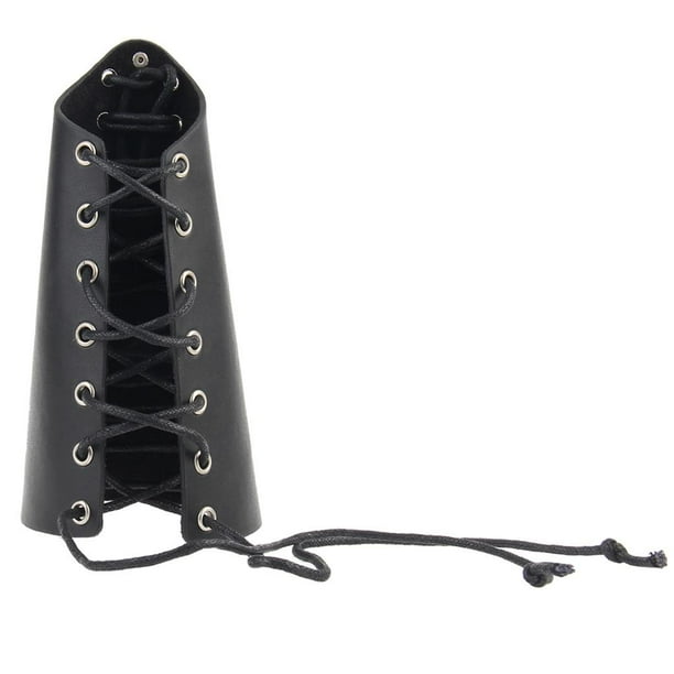 Brazalete de cuero sintético para motociclistas Negro