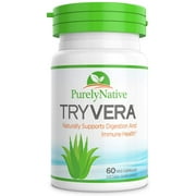 TRYVERA - Aloe Vera Supplement Naturally Relieves Bouts of Indigestion, Acid Reflux, Heartburn, Gas, Bloating and Constipation. Aloe Vera Helps with Regularity & aids Digestion.