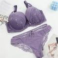 thumbnail image 3 of Xudanell Plus Size Bra and Panty Set for Women Lingerie for Women Matching Bra and Panty Sets Sports Bras for Women High Waisted Sexy Sets (Purple,S), 3 of 3
