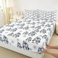 thumbnail image 3 of Manfei Teen Cartoon Penguin Bed Sheets, Kawaii Antarctic Animal King Sheets, Christmas Snowflake Print Sheet Set, Luxury Bedroom Decor, 4 Pieces, 3 of 7