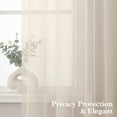 thumbnail image 6 of OVZME Cream Sheer Curtains 54 Inch Length, 2PK Rod Pocket Voile Short Window Panels for Apartment Bedroom Kids Room, Each 42"Wx54"L, 6 of 8