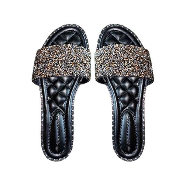 sparkle sandals slides