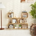 thumbnail image 4 of Costway 2 PCS 2-Tier S-Shaped Bookcase with 2 Open Cubes Geometric Corner Display Shelf, 4 of 9