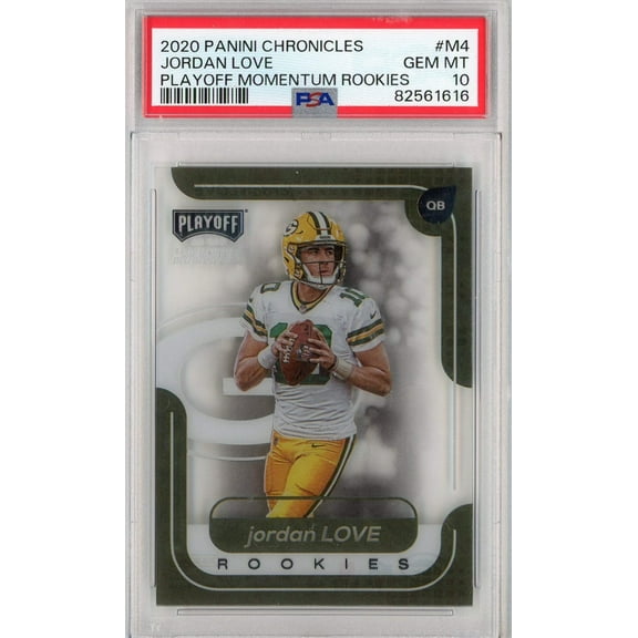 Graded 2020 Panini Chronicles Jordan Love #M4 Playoff Momentum Rookies RC Football Card PSA 10 Gem Mint