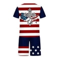 thumbnail image 4 of cllios Tenues du 4 Juillet pour Hommes Ensemble 2 Pcs T-Shirts Graphiques Patriotiques Rouge Blanc et Bleu Haut à Col Rond et Shorts à Cordon de Serrage Ensembles de Survêtements, 4 of 5