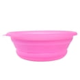 thumbnail image 1 of Olla grande plegable rosa con orificio de drenaje para aventuras al aire libre, recipiente portátil para acampar, 1 of 8