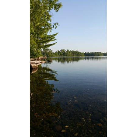 Canvas Print Lake Moosehead New England Relax Dawn Maine Mirror Stretched Canvas 10 x