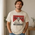thumbnail image 2 of Raised On 90's Country Graphic T-Shirt, Retro Western Bull Skull Unisex Tee, 2 of 9