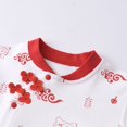thumbnail image 6 of Otqutp Baby Girls Boys Calendar Chinese New Year Bodysuit Cute Kimono Tang Suit Red Long Sleeve Romper Fashion Button Jumpsuit Outfits(White-2,12-18 Months), 6 of 7