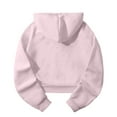 thumbnail image 5 of ManxiVoo Chandail à Capuchon Court à Boutons pour Femmes, Col à Revers, Manches Raglan, Coupe Ample Décontractée, TTTG, Rose, 5 of 5
