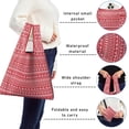 thumbnail image 5 of 5 Pack Foldable Shopping Bag,Red Christmas Pattern Reusable Grocery Bags with Pockets,Large Reusable Tote Bags with Handles Waterproof & Lightweight, 5 of 6