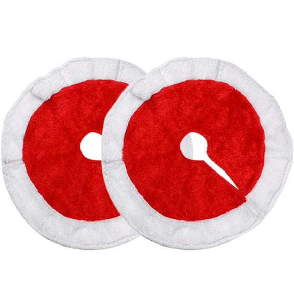Luxshiny 2 Pieces Little Christmas Tree Skirts with Red Cloth for Outdoor Box Placement Decoration